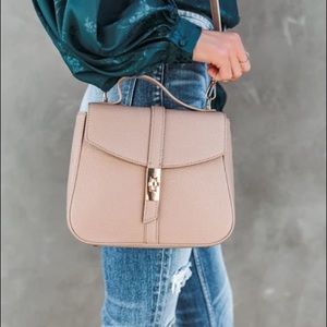Ramona Faux Leather Crossbody Handbag - Taupe